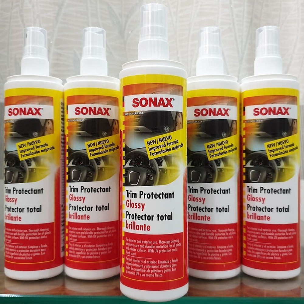 DUNG DỊCH LÀM SẠCH VÀ BẢO DƯỠNG NHỰA SONAX TRIM PROTECTANT GLOSSY 300ML.CHỐNG LÃO HÓA CHO NHỰA VÀ CAO SU.