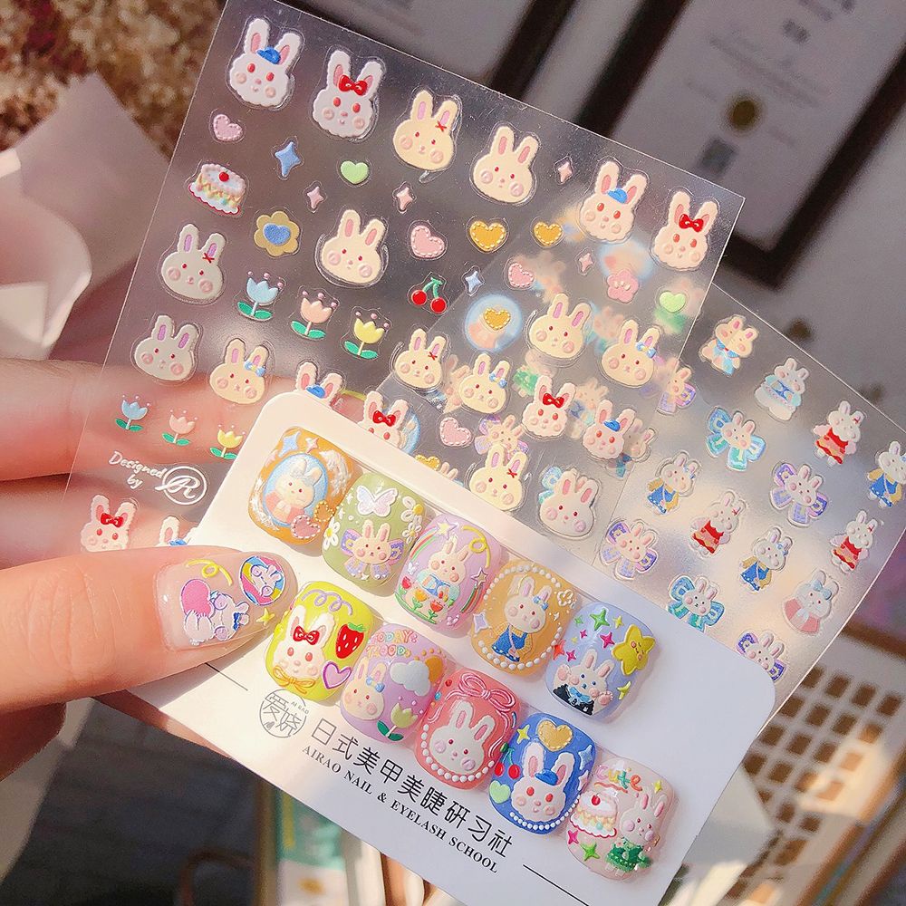 Miếng Dán Trang Trí Móng Tay Họa Tiết Hoạt Hình Dễ Thương