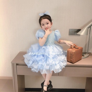Girls' summer new dress sweet western style cake dress baby girl temperament princess dress dress dress