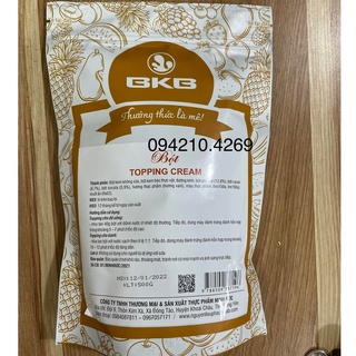 Bột Kem Topping Cream BKB gói 500g- THAY THẾ KEM TOPPING BASE RICH CỰC KỲ TIỆN LỢI