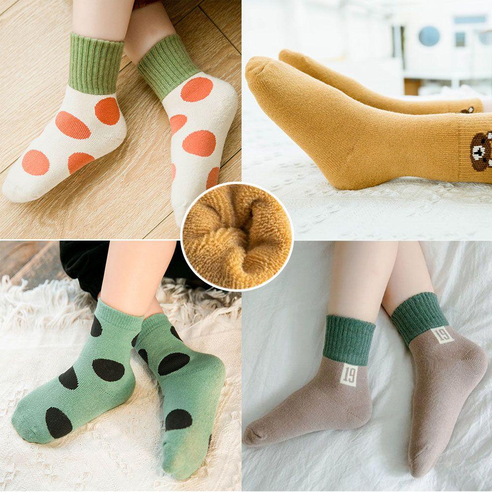 Set 5 Đôi Vớ Cotton Mềm Mại Họa Tiết Chấm Bi Thời Trang Cho Bé Sơ Sinh