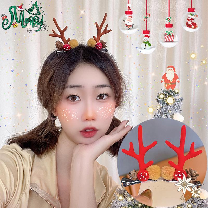 Kẹp Tóc Hình Sừng Tuần Lộc Giáng Sinh Phong Cách Mori Mới 2022
