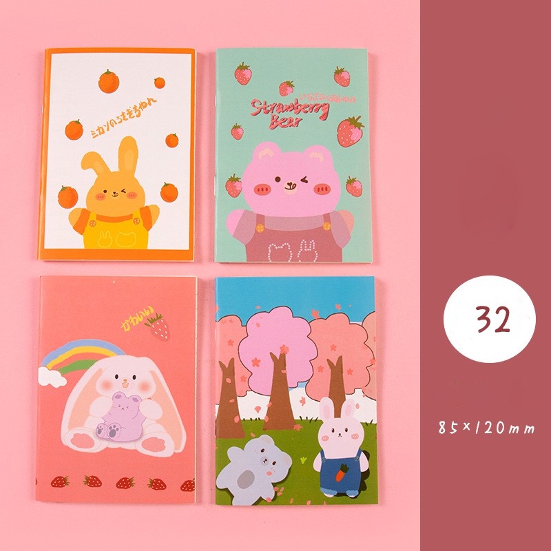 Sổ tay mini cute bỏ túi ghi chép tiện lợi bìa hoạt hình MiniNotebook 32 trang BMBooks