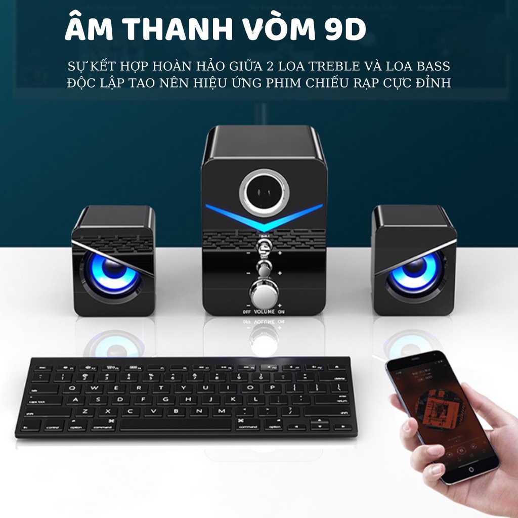 Loa vi tính để bàn MC-PC1 SUPER BASS cực chất, có LED RGB, dòng loa máy tính cao cấp cho laptop, pc, điện thoại