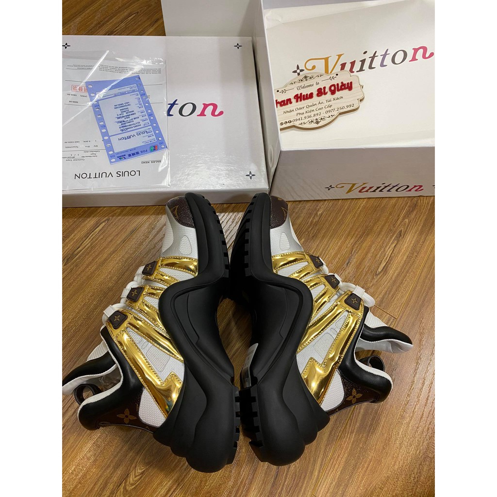 [ ẢNH THẬT ]-Giày siêu cấp LV_NÂU VÀNG full box