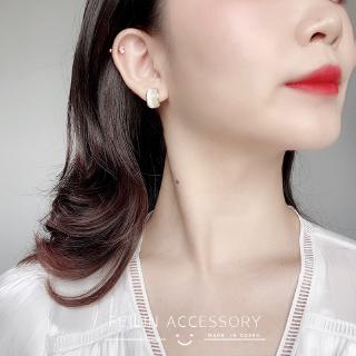 Bông Tai Mạ Bạc 925 Hình Chữ C Đơn Giản Cho Nữ