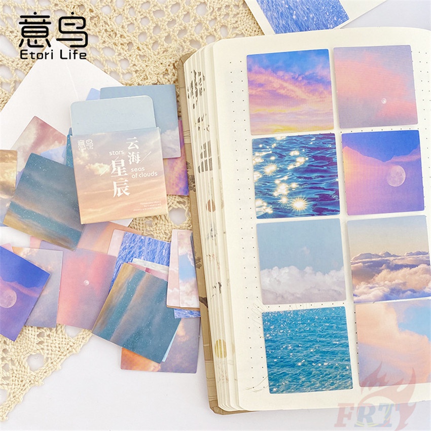 ❉ Hình Dán Đám Mây Và Sao Biển ❉ Hộp 45 Miếng Dán Sticker Trang Trí Sổ Lưu Niệm