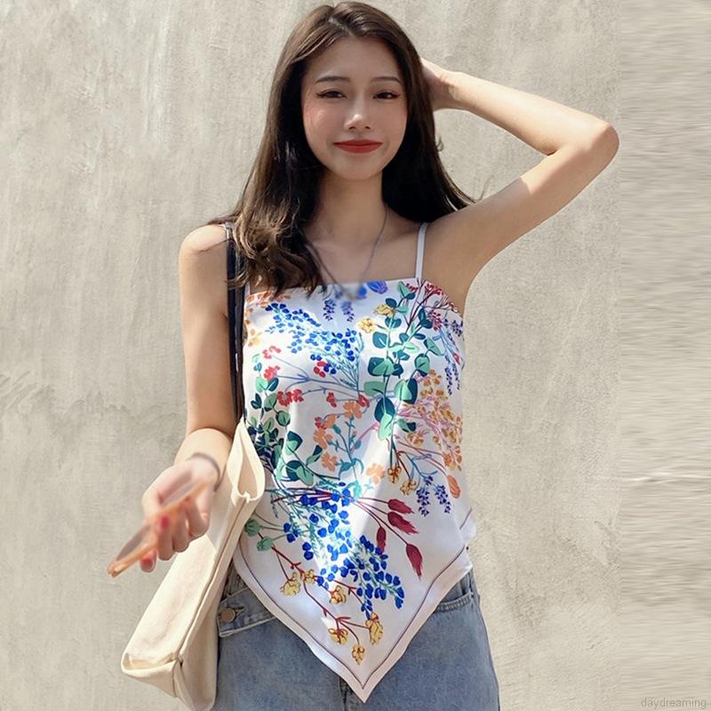 Áo cotton sát nách in họa tiết cây thông xinh xắn cho nữ