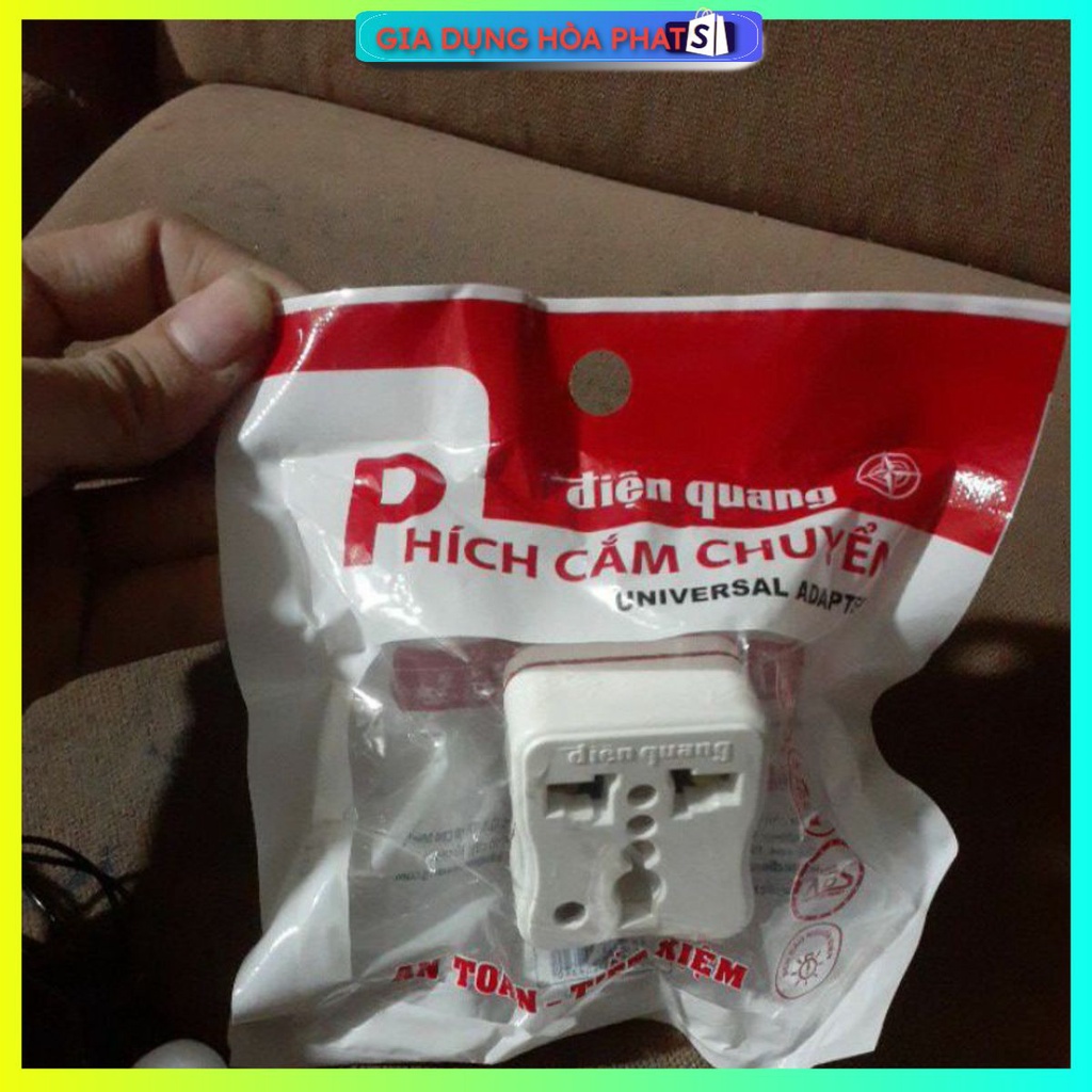 Phích cắm chuyển 3 chân sang 2 chân -Phích cắm chuyển 3 chấu sang 2 chấu Điện Quang.THÍCH HỢP MỌI Ổ CẮM CÓ SP TẶNG KÈM