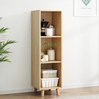 Tủ Sách Đa Năng Có Vách Sau 3 Tầng Chân Gỗ Sồi Chắc Chắn - GP166