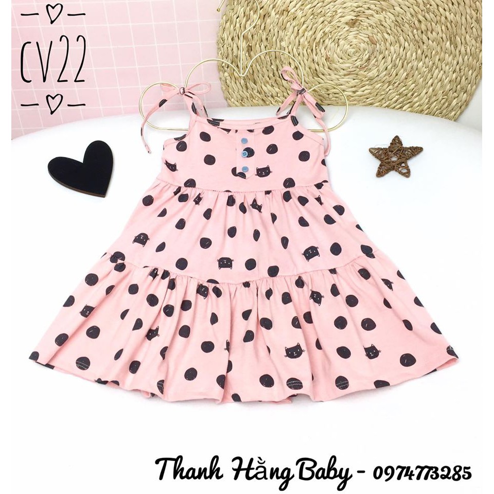 Váy 2 Dây Cotton Cho Bé Gái Thanh Hằng Baby Từ 7 - 21 Kg