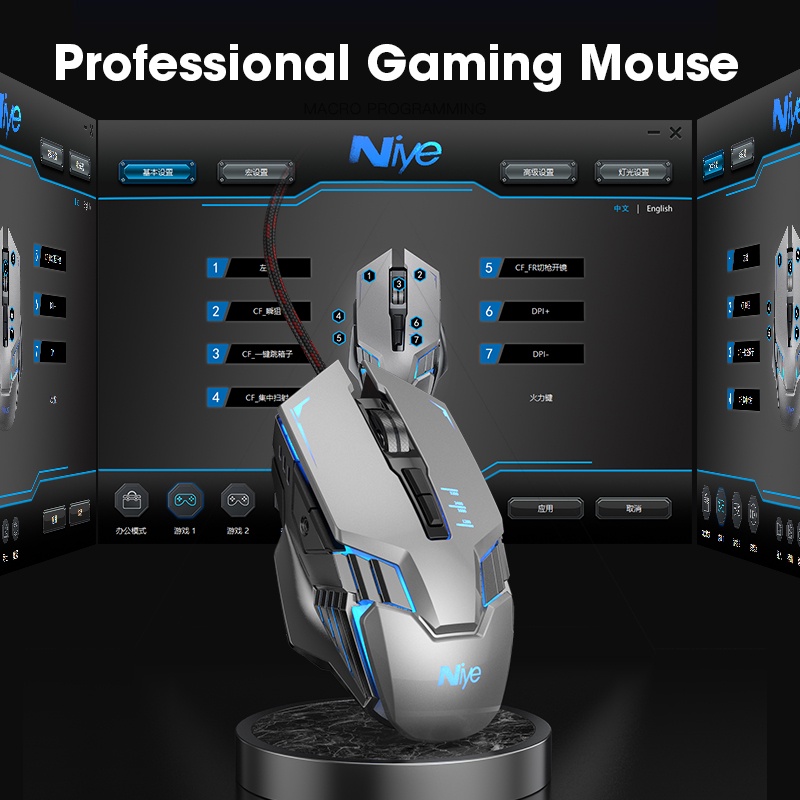 SHIP NHANH Chuột có dây chơi game Q9 Công thái học 6 nấc DPI 4 màu đèn LED Breathing light