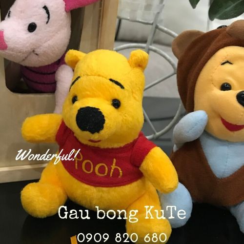 Gấu Bông - Gấu Pooh mini và 2 bé Sóc móc khóa