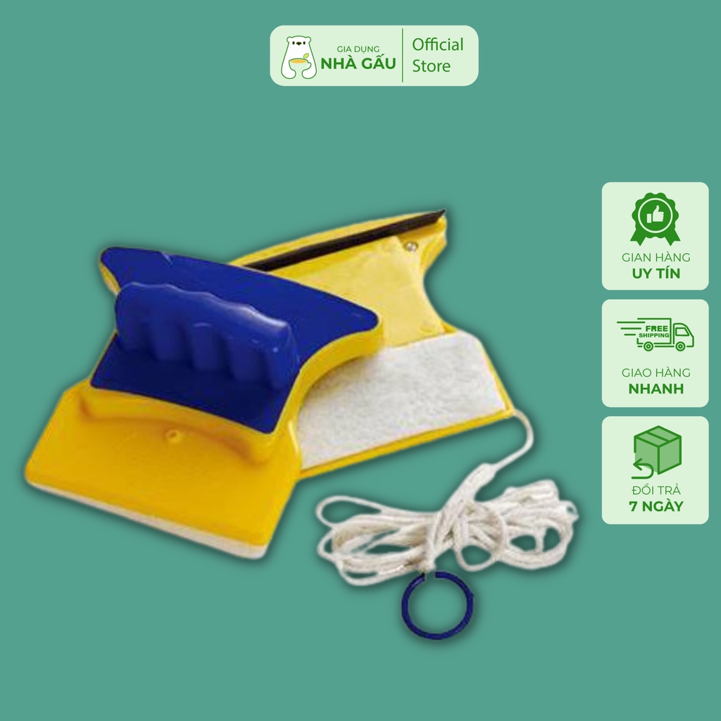 Dụng cụ lau cửa kính tiện lợi có nam châm lau cả 2 mặt kính cùng lúc