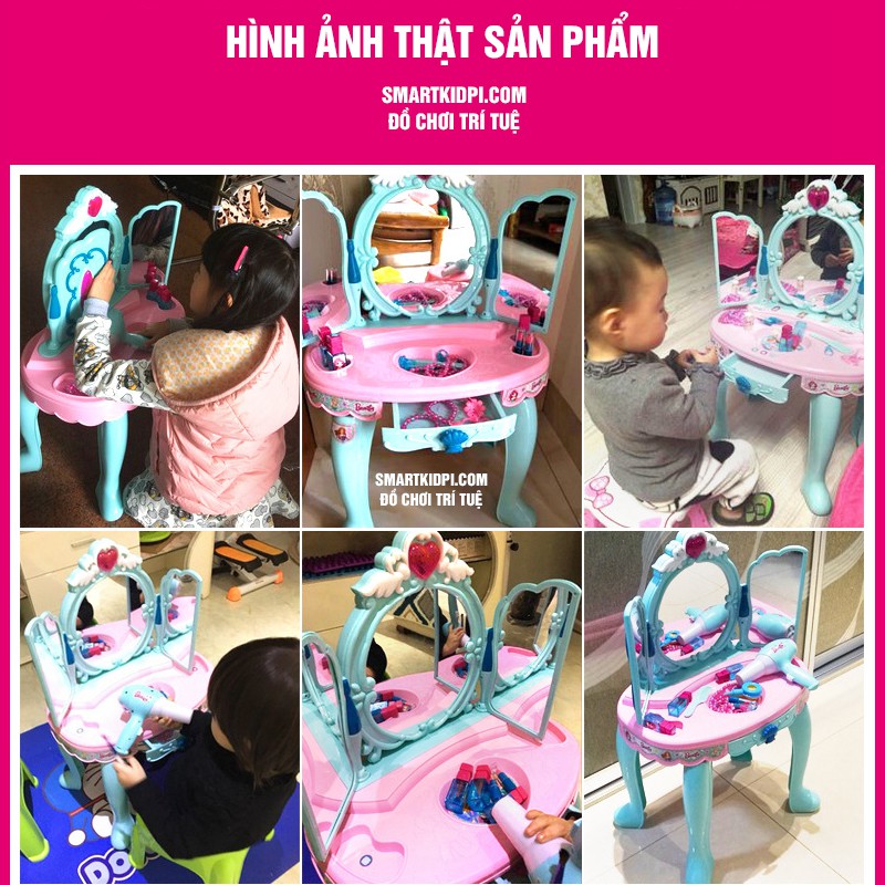 [ẢNH THẬT] ĐỒ CHƠI BÀN TRANG ĐIỂM CÔNG CHÚA CỠ ĐẠI DÙNG PIN, CÓ ÂM THANH, ÁNH SÁNG