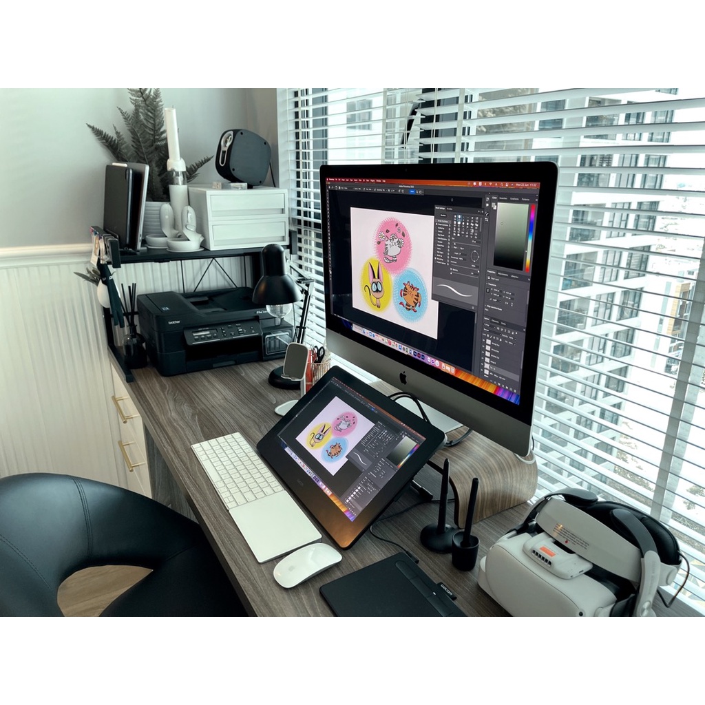 Kệ màn hình, bàn kê màn hình máy tính Plyconcept Monitor Stand Màu Gỗ Walnuto