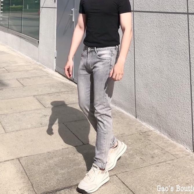 Quần Jean Nam Skinny G-JEANS Màu Đen-Xám Bạc, Phom Ôm, Trẻ Trung, Thanh Lịch,Chất Vải Co Giãn, quần bò nam bigsize