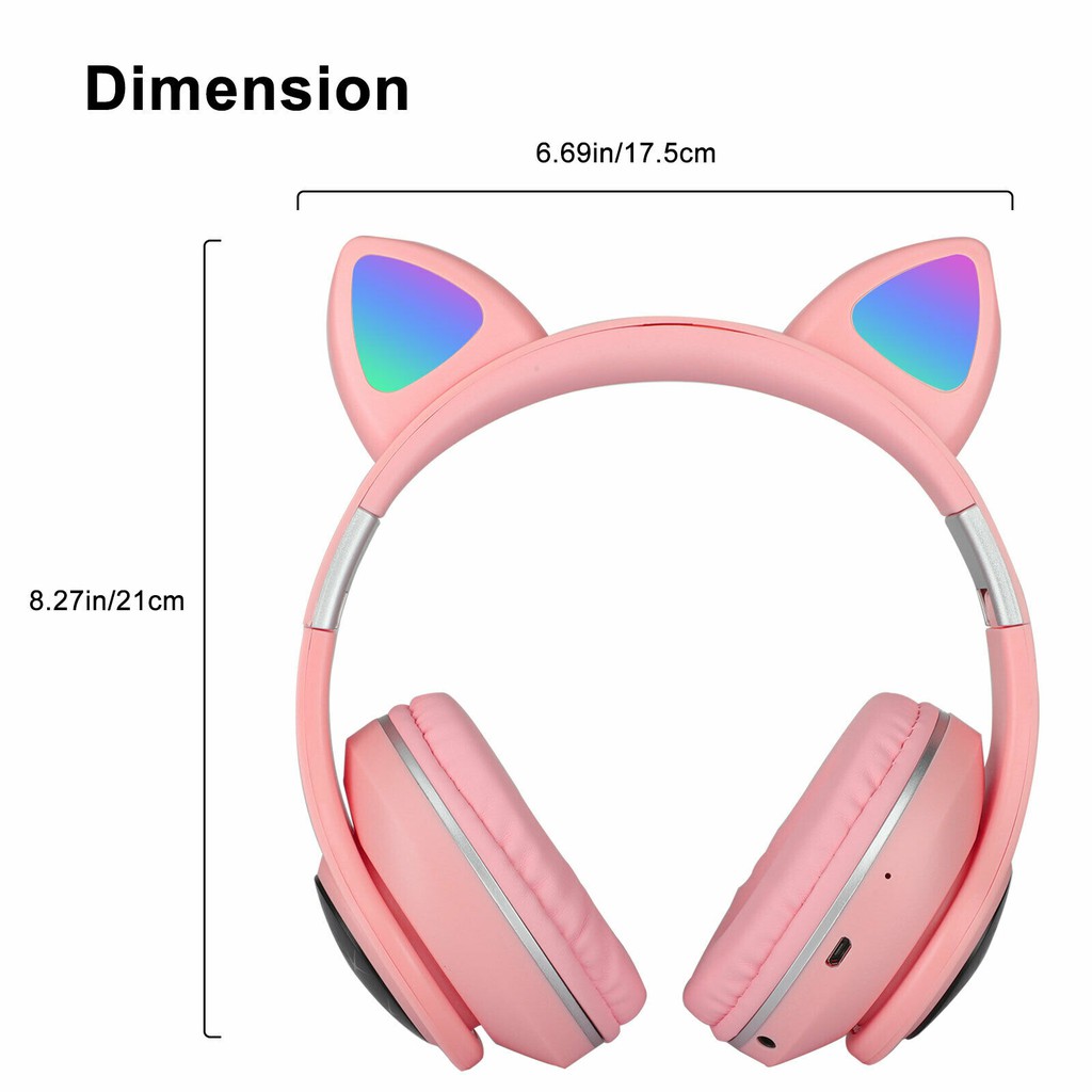 Tai nghe bluetooth hình tai mèo đáng yêu tích hợp mic tiện lợi | BigBuy360 - bigbuy360.vn
