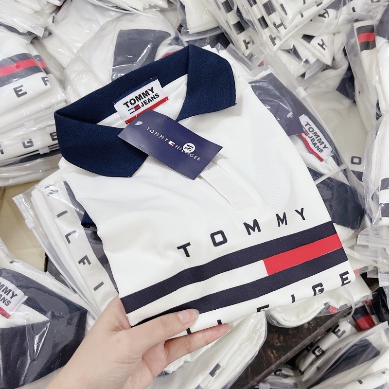 Áo polo nữ Tommy, áo polo nam nữ chất poly hàng đẹp.