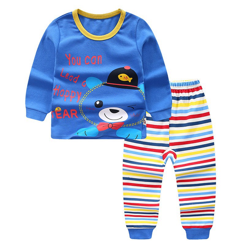 Set đồ ngủ dài in họa tiết hoạt hình dễ thương cho bé