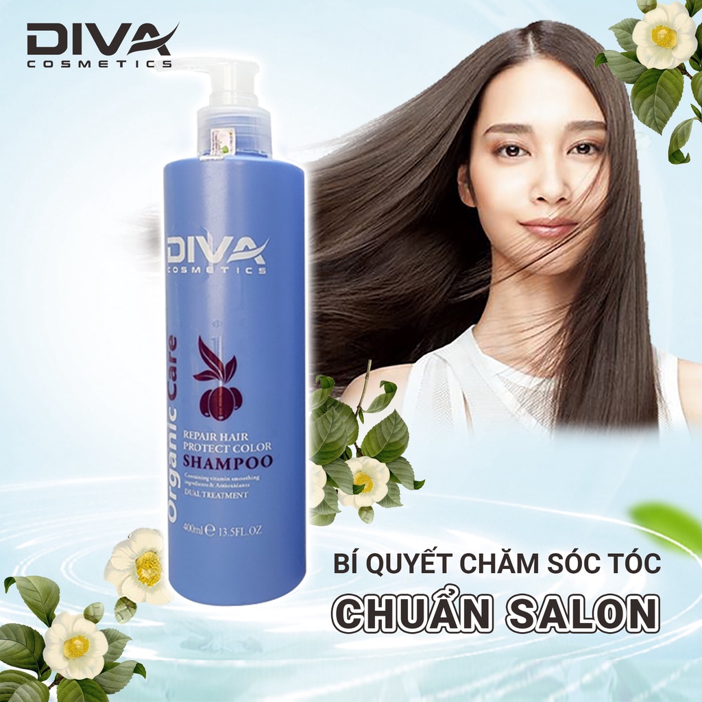 Dầu gội xả phục hồi tóc DIVA 750ml, dưỡng chất tơ tằm, giúp chăm sóc tóc mềm mượt, dầu gội tóc dầu xả tóc