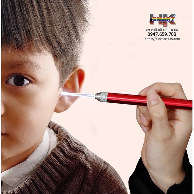 Dụng cụ lấy ráy tai, Bộ đồ lấy ráy tai có đèn cho bé - Tặng kèm pin và đầy đủ phụ kiện.