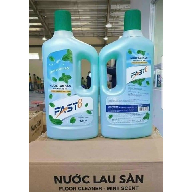 Nước lau sàn bạc hà Fast8 1.8 Lít, sạch vi khuẩn 99%
