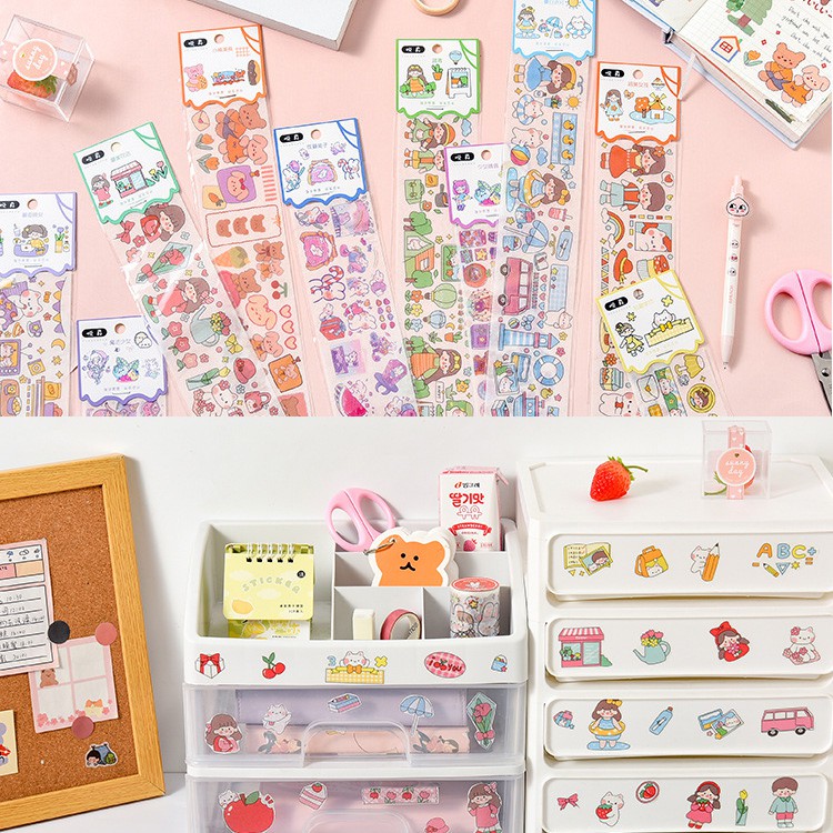 Tấm Sticker Dán Nhiều Mẫu  - Nhãn Dán Hoạt Hình Trang Trí Sổ Tay, Điện Thoại,...