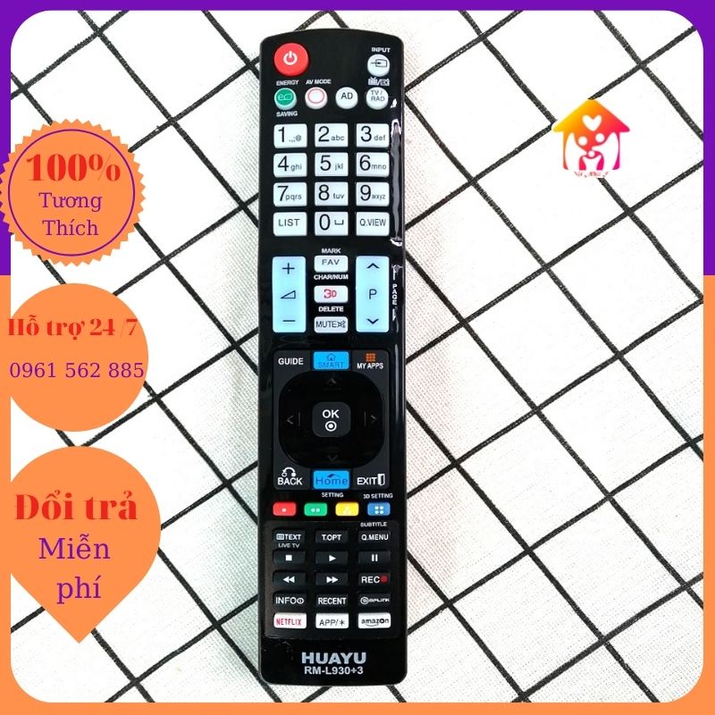 Điều khiển tivi LG đa năng HUAYU-RM-L930+3 dùng cho mọi loại TV LG tại Việt Nam