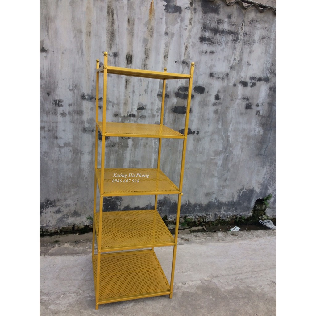 Kệ treo shop quần áo, kệ lưới vuông 5 tầng