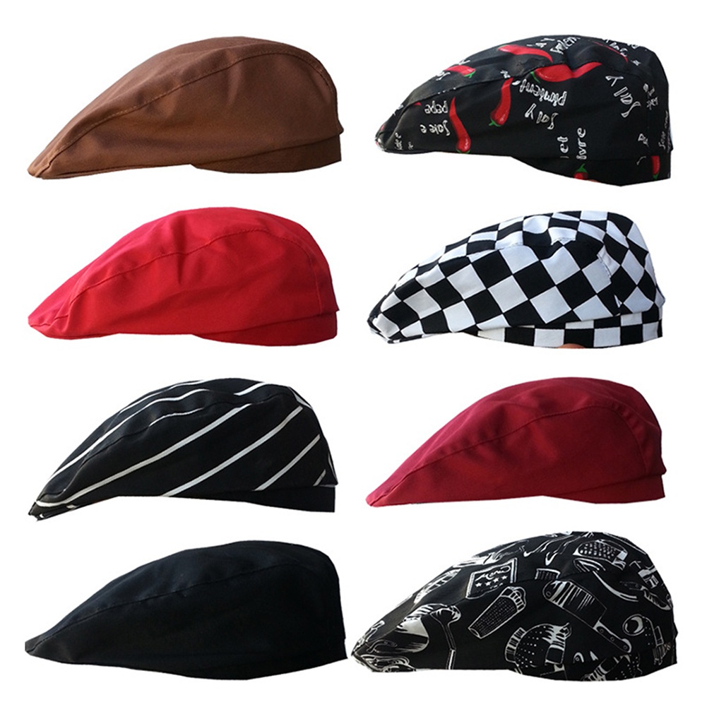 &lt; Gdcc &gt; Mũ Beret Họa Tiết Hình Học Miệng Ngắn Màu Trơn Phong Cách Unisex Cho Làm Bánh Ngọt