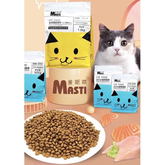 Hạt thức ăn khô Masti bổ sung dinh dưỡng, vỗ béo cho chó mèo