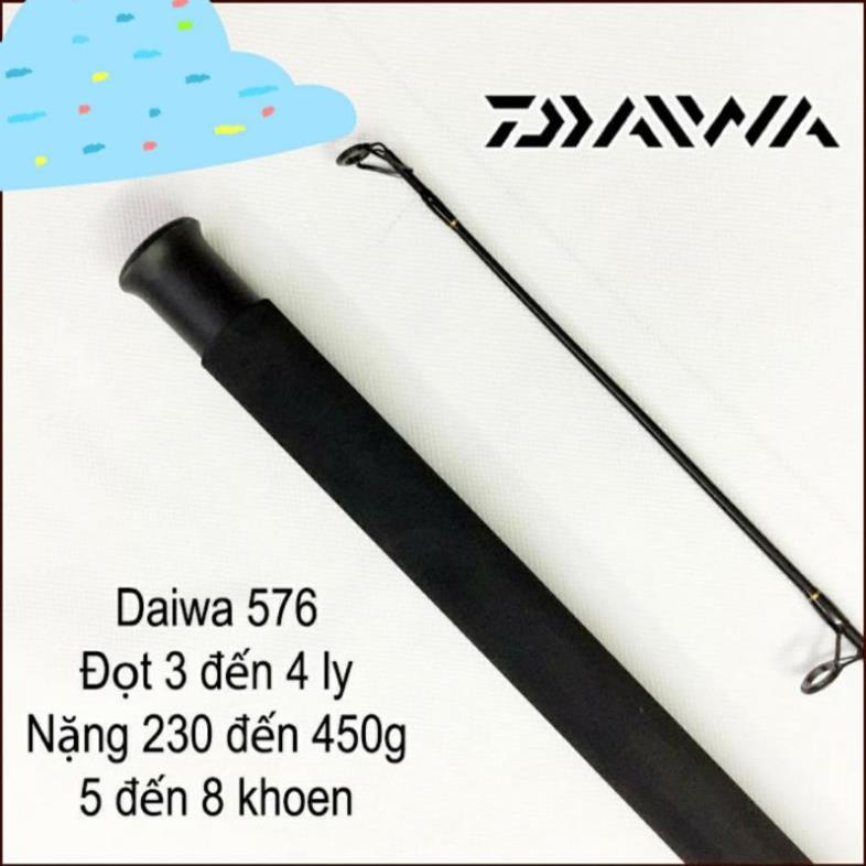 Cần Câu Cá 2 khúc cao cấp DAIWA 576 , siêu khỏe , ngọn 3li8 , chuyên lăng xê ngâm , tải chì 40-60gram , cacbon toàn thân