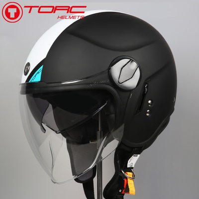 TORC Mũ bảo hiểm cổ điển cho cả nam giới và phụ nữ bốn mùa xe máy Đôi Ống Kính Điện Đầu máy Mũ bảo hiểm mùa hè cá tính m