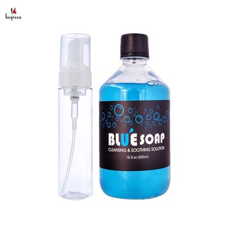 Combo bình xịt tạo bọt và xà phòng rửa hình xăm Blue Soap chai to