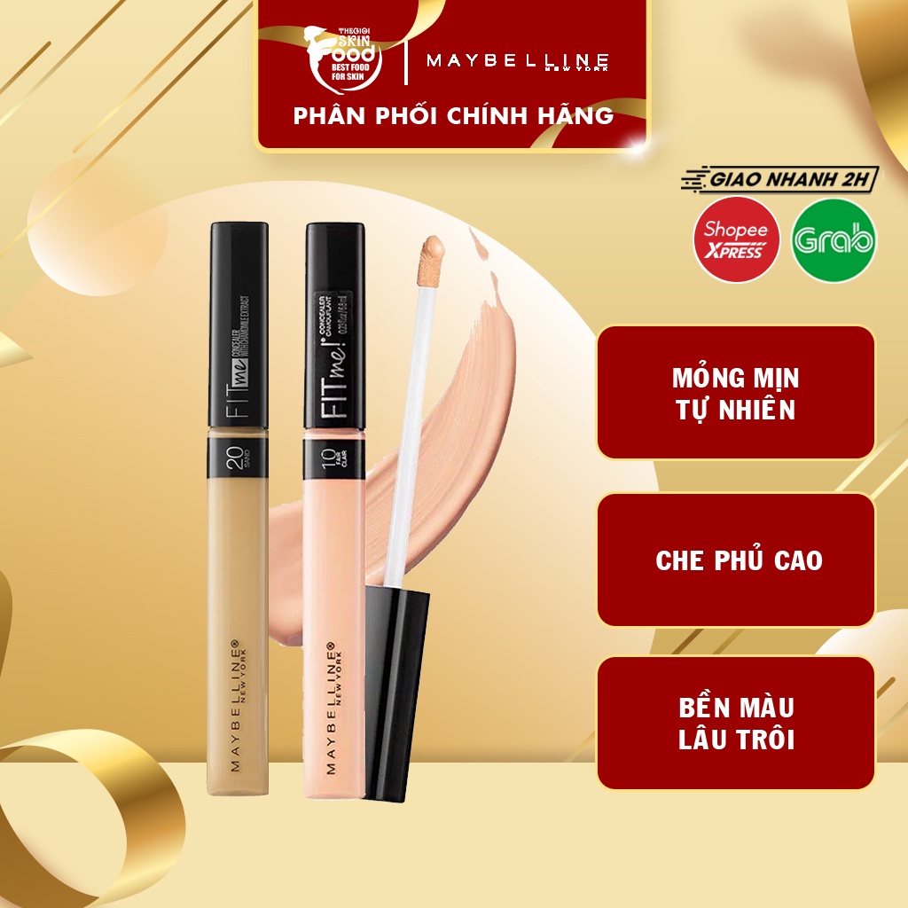 Kem Che Khuyết Điểm Mịn Lì Maybelline Fit Me Concealer With Chamomile Extract 6.8ml