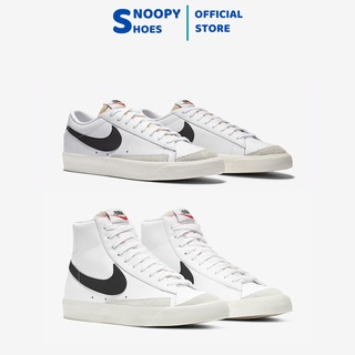 Giày Nike Blazer Low, Mid 77 Vintage White Black - Giày Sneaker Nam Nữ Trắng Đen Cổ Thấp, Cao Thể Thao Full Box Bill