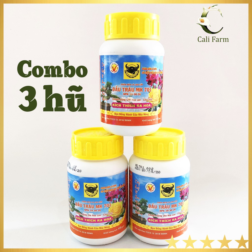 [Combo 3] Phân Bón Đầu Trâu 701 Kích Thích Ra Hoa 100g