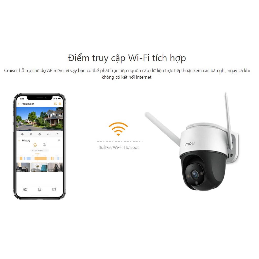 Camera Wifi IMOU IP Không Dây Thông Minh Full HD IPC-S22FP có màu ban đêm
