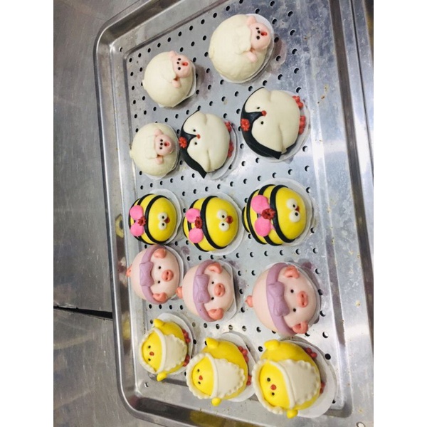 Bánh bao tạo hình thú 1 set 4 con