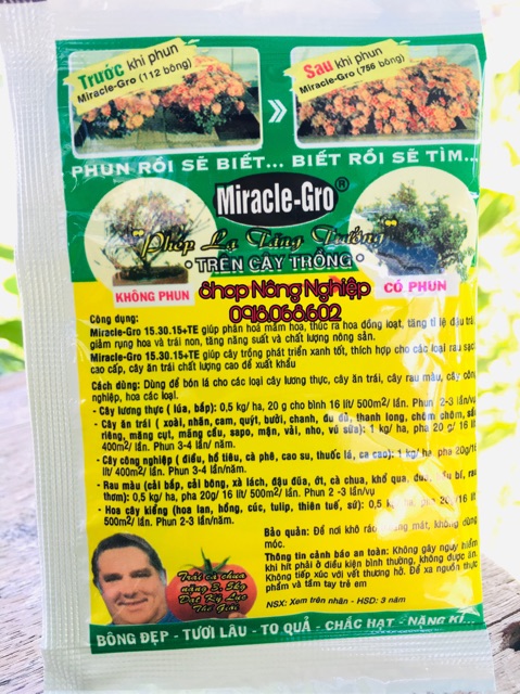 Phân bón lá Miracle Gro 153015 giúp đâm chồi xanh lá các loại cây trồng