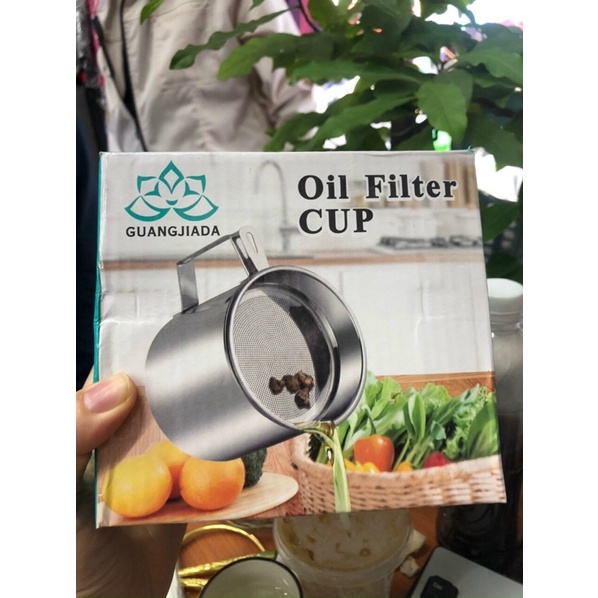 Ca Lọc Dầu Inox 304 Không Thấm Lọc Dầu Cực Trong ,Không Để Lại Cặn,Nguyên Chất Dầu Không Đen