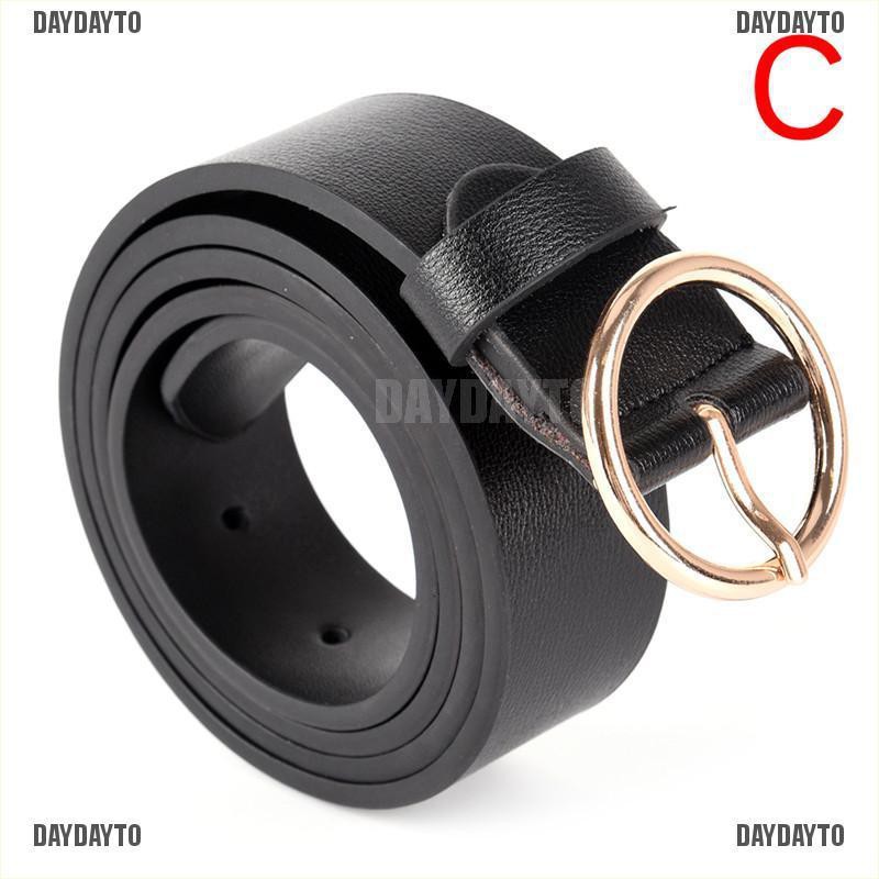 Thắt lưng da PU có vòng kim loại cho nữ