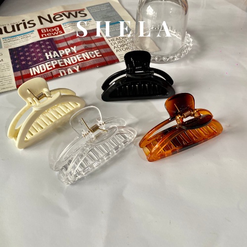 Kẹp tóc càng cua màu trơn thiết kế đơn giản phong cách Hàn Quốc dành cho nữ K7 Shela.accessories