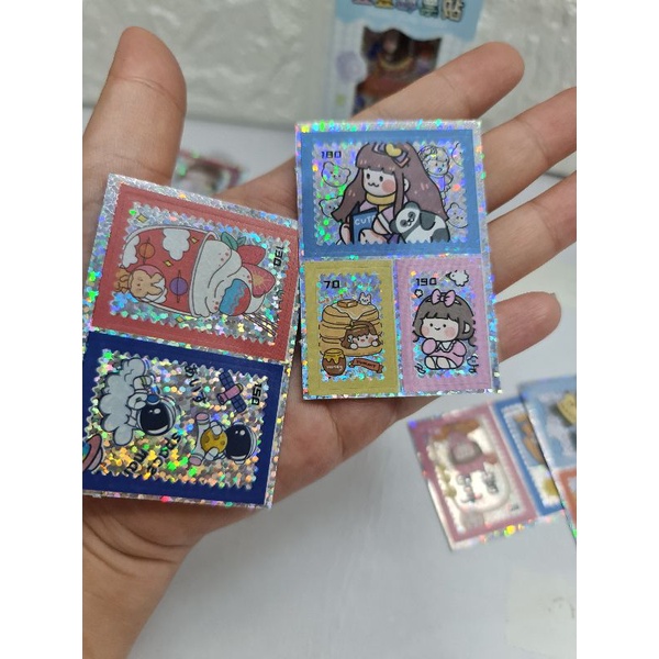 Hộp 8 tấm sticker tem lấp lánh mã TY-1110.