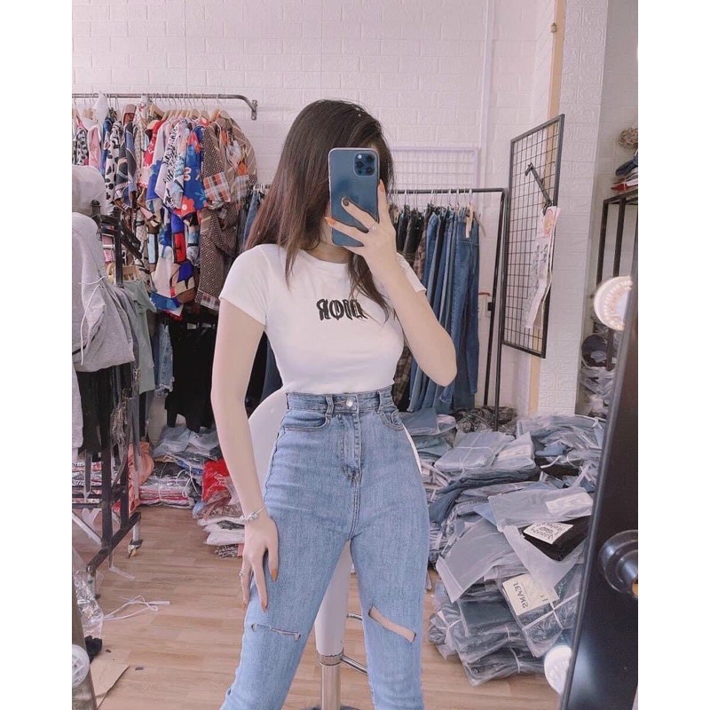 Quần jeans ôm body MÃ 38 lưng siêu cao, quần jean nữ, quần bò nữ lưng cao