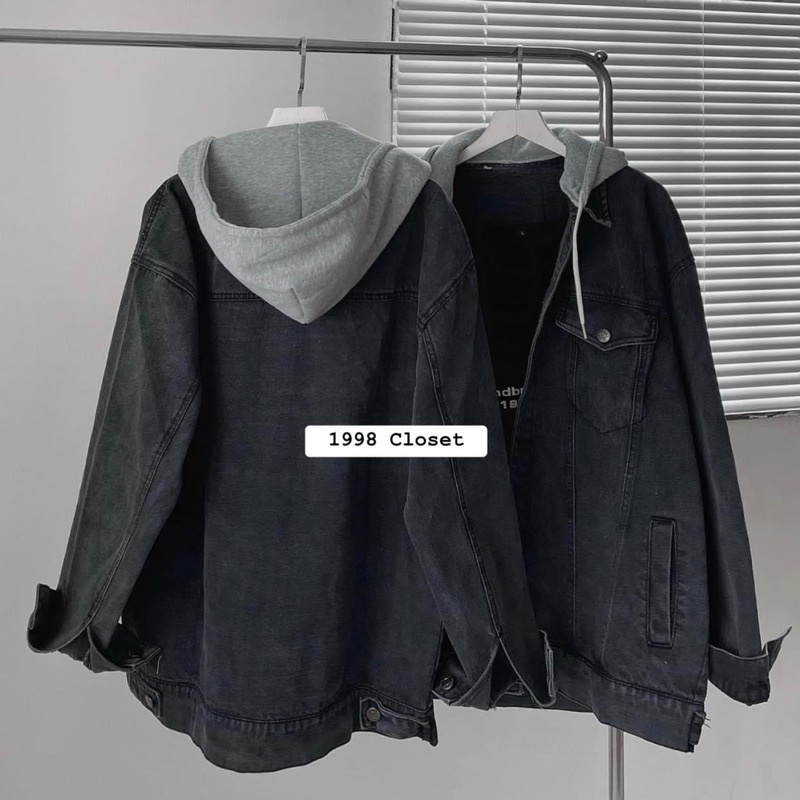 Áo Khoác Jean Mũ Nỉ Bông 👕Chất liệu : Jean