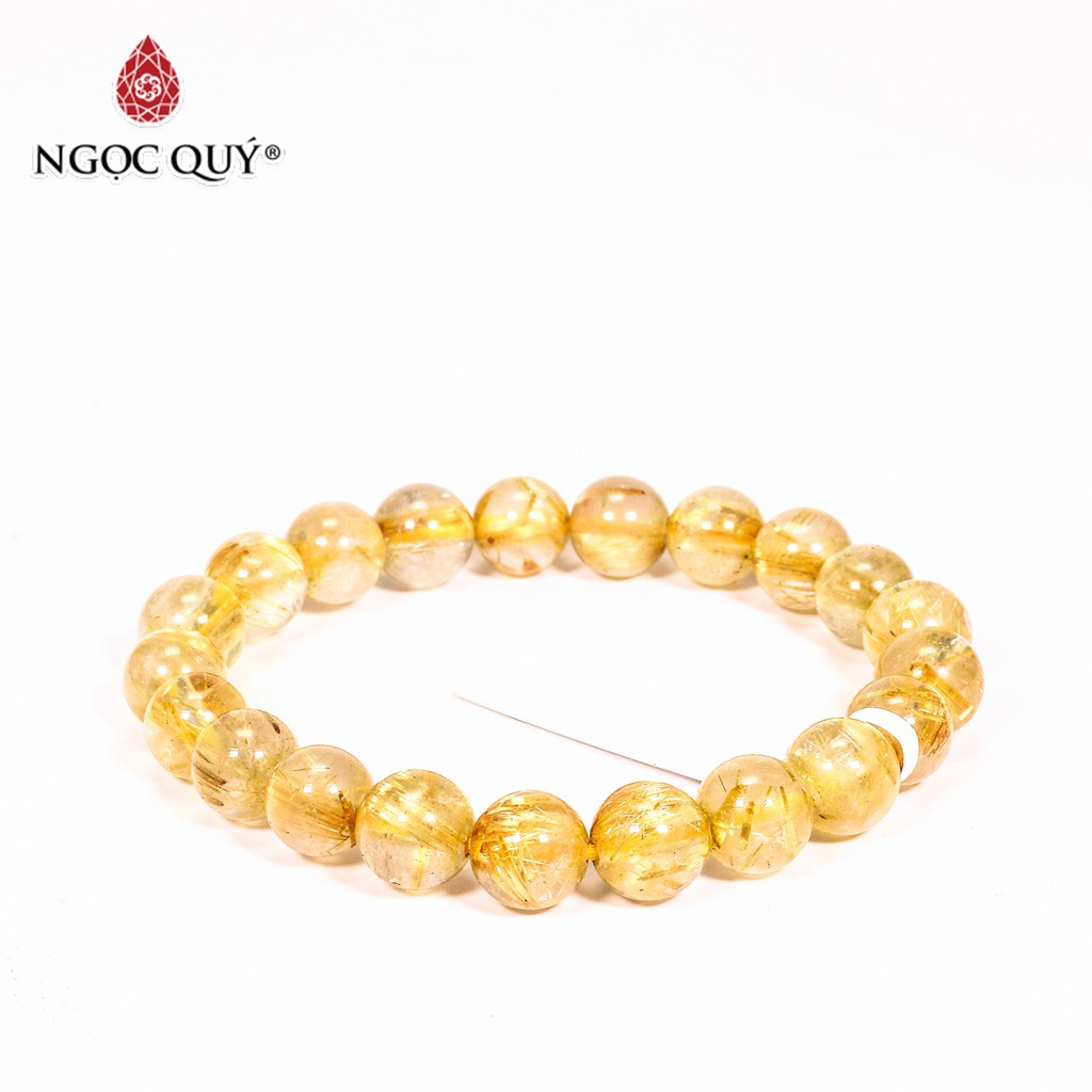 Vòng tay đá Rutilated Quartz sợi tóc vàng hợp mệnh thủy & kim - Ngọc Quý