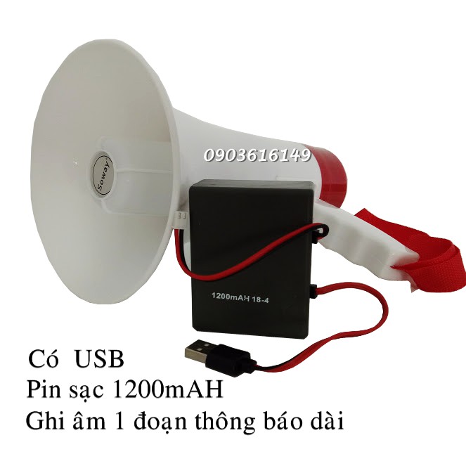 [Mã ELMSBC giảm 8% đơn 300K] Loa phóng thanh cầm tay có sạc / USB / khe đọc thẻ nhớ Soway HTY-687U