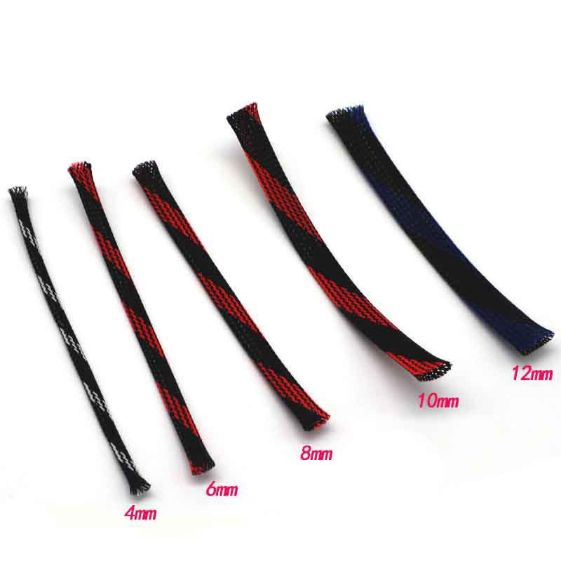 Gen  xác rắn bọc ngoài dây điện 8mm, màu đỏ sọc đen, loại dày